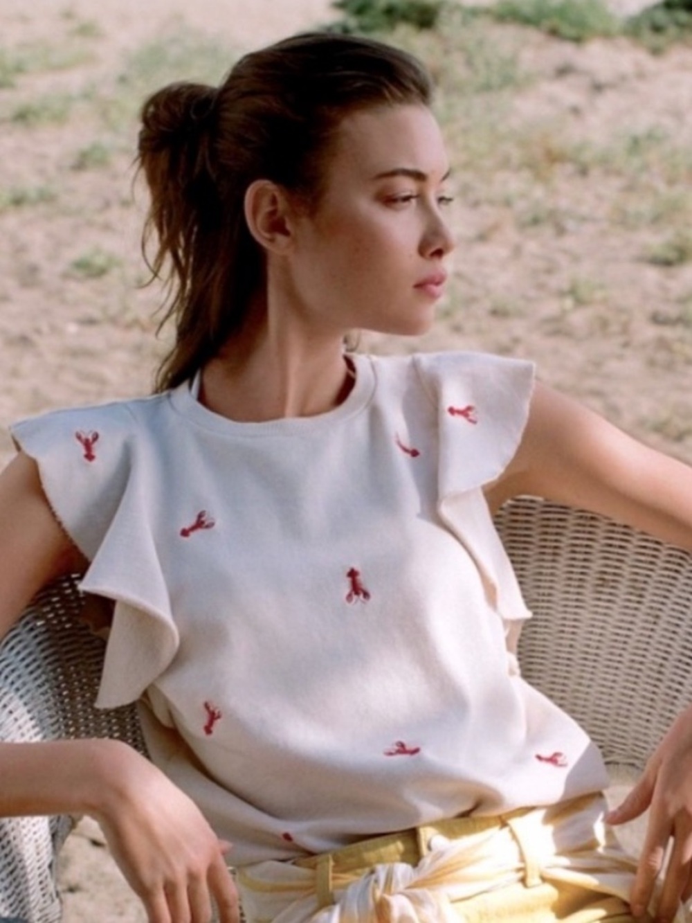 Anthropologie Sleeveless Lobster Sweatshirt